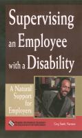 Supervising an Employee With A Disability